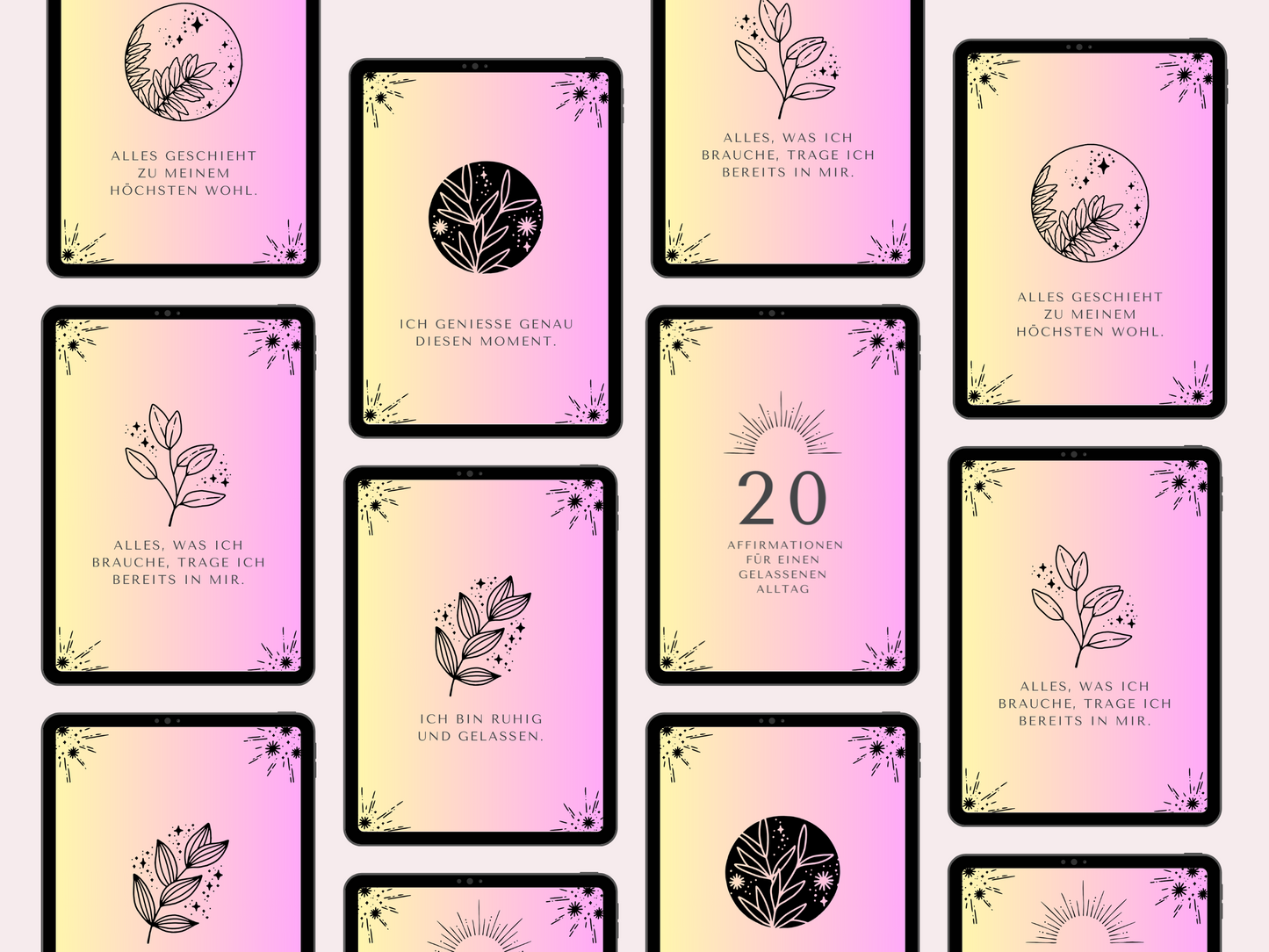 Affirmationen für mehr Gelassenheit im Alltag, 20 Karten